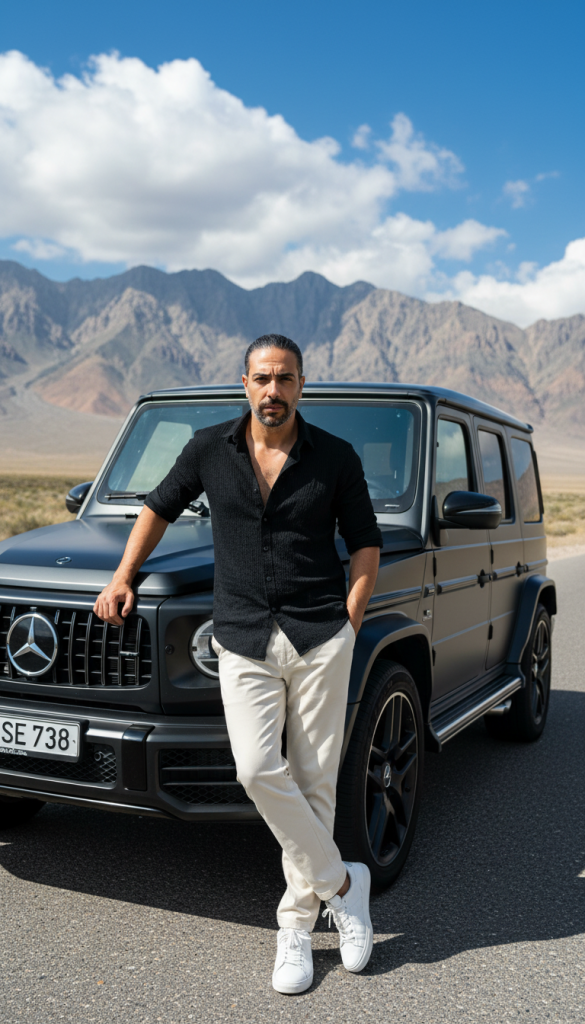 تبدو سيارة مرسيدس جي-واجن ذات اللون المطفي أنيقة