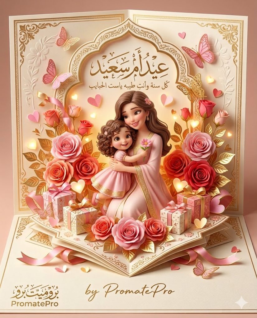 بروميت بطاقة عيد الأم Pop-Up باستخدام الذكاء الاصطناعي