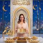 تصميم صورة تهنئة عيد الفطر المبارك